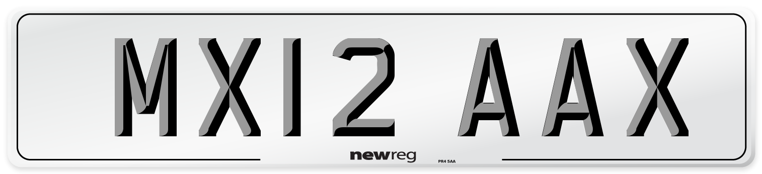 MX12 AAX Number Plate from New Reg